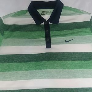 Nike Men's Dri-fit Golf Polo White Green Large